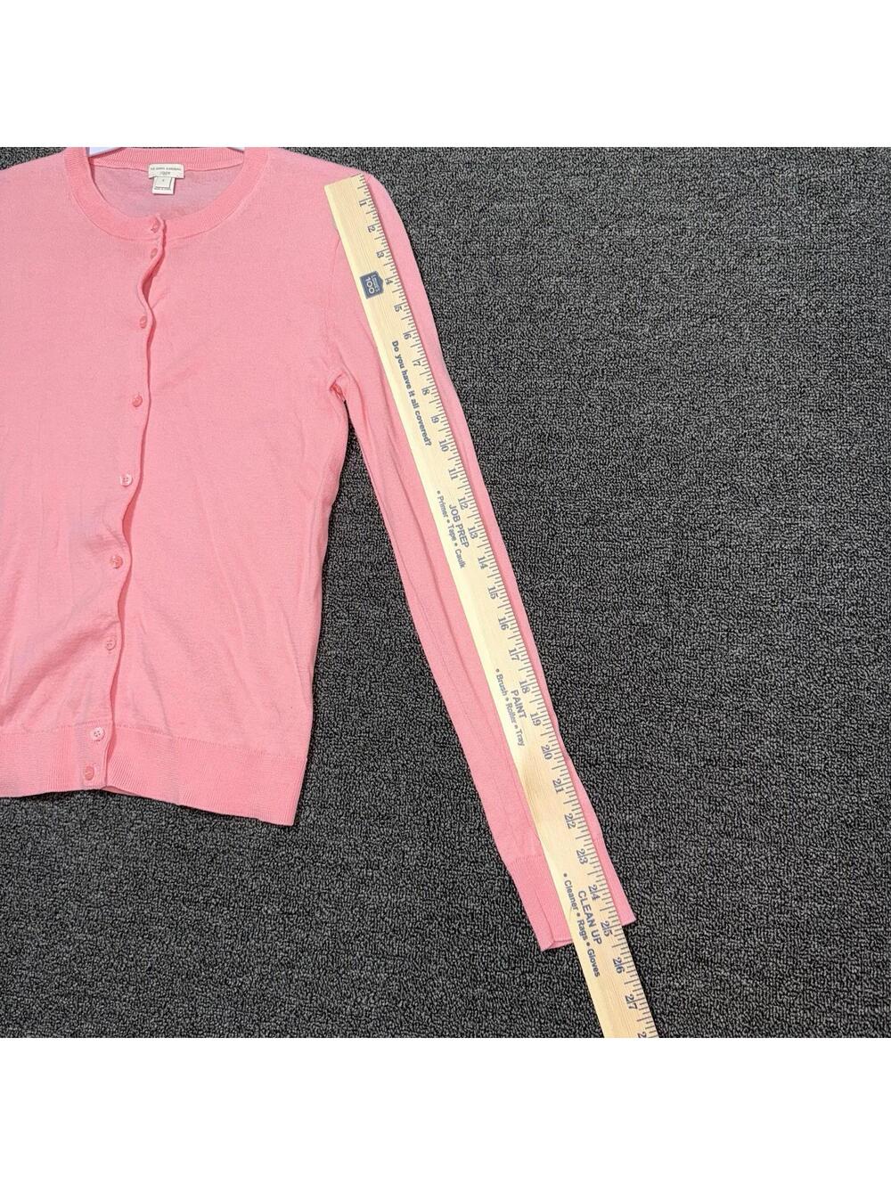 J. Crew Caryn Cardigan S Pink Cotton Stretch Soft Neutral Office Casual Preppy - Picture 7 of 7